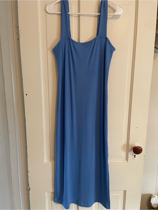 Old Navy Dresses & Skirts - Old Navy Blue Ribbed Tank Midi Dress